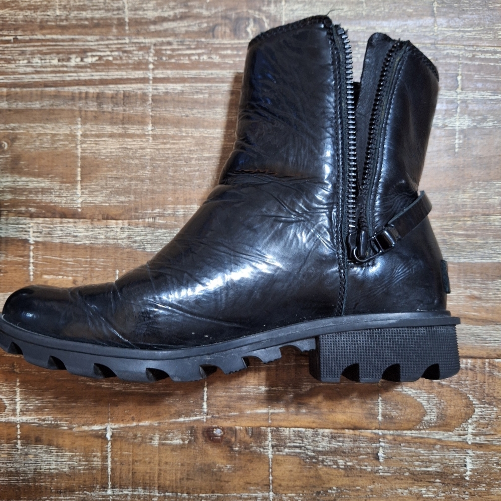 Sorel Glossy Black Ankle Booties - Picture 2 of 10